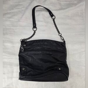 Vonxury Triple-Zip Crossbody Organizer Bag - Black/Gunmetal